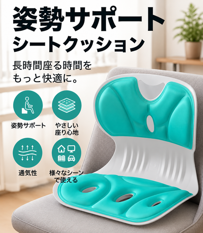 姿勢サポート　シートクッション　｜　デスク・車用